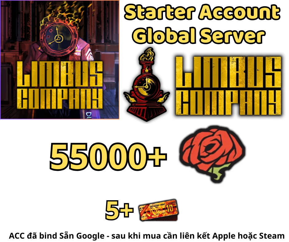 [GLOBAL/BIND GOOGLE]Limbus Company Starter Account 55k Lunacy